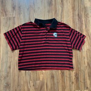 Hot Topic Red and Black Striped Crop Top